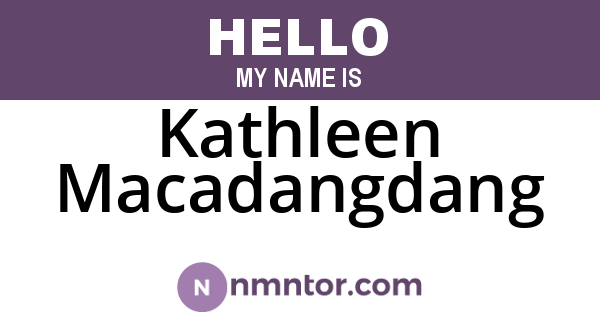 Kathleen Macadangdang