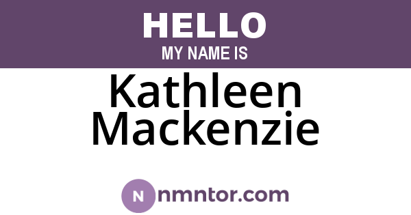 Kathleen Mackenzie