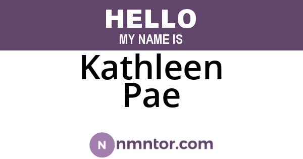 Kathleen Pae
