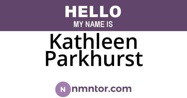Kathleen Parkhurst