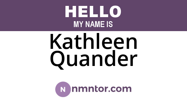 Kathleen Quander