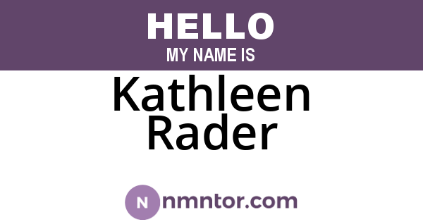 Kathleen Rader