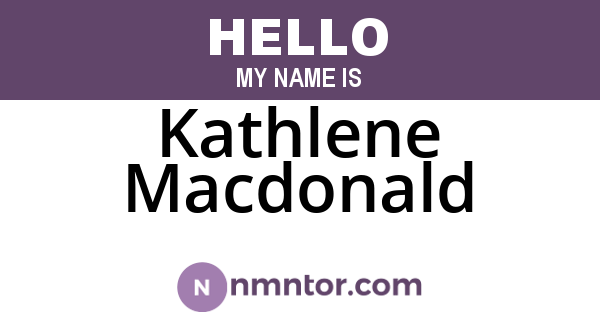 Kathlene Macdonald