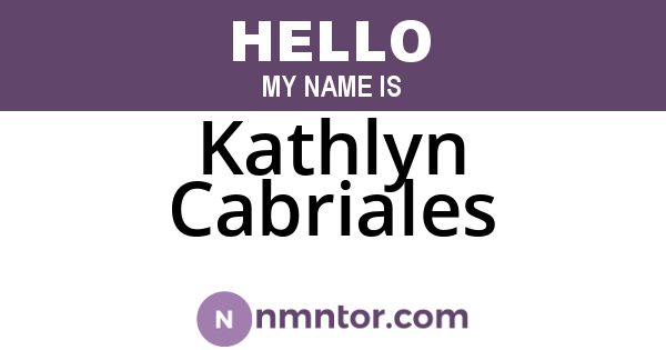 Kathlyn Cabriales