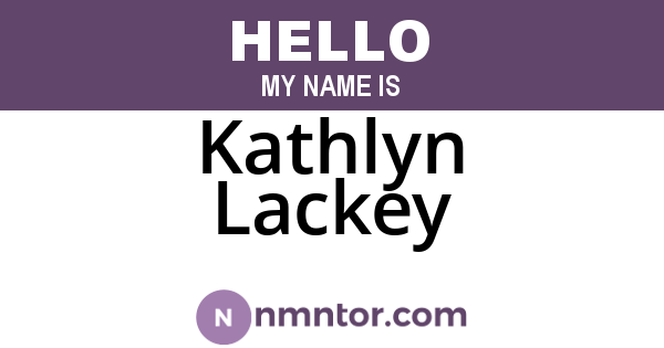 Kathlyn Lackey
