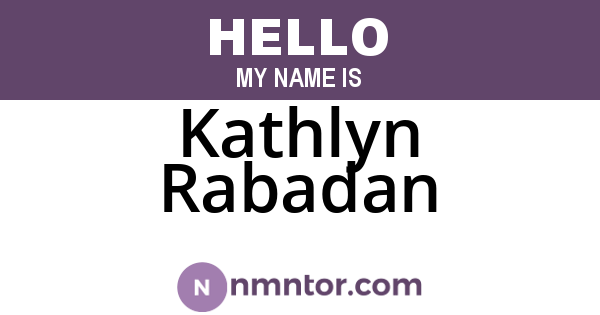 Kathlyn Rabadan