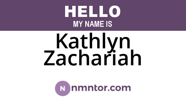 Kathlyn Zachariah