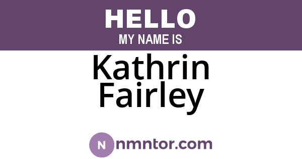 Kathrin Fairley