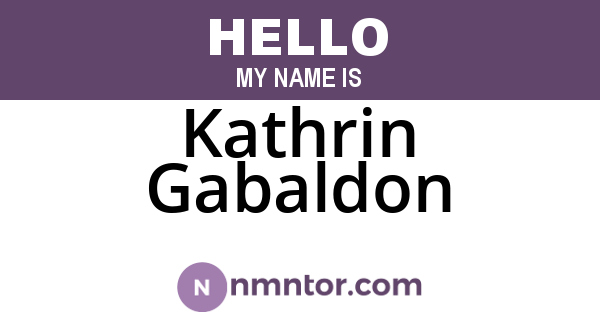 Kathrin Gabaldon