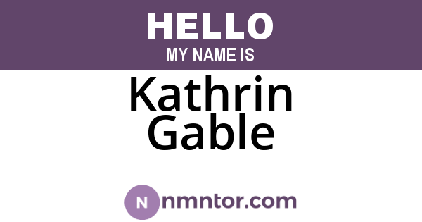Kathrin Gable