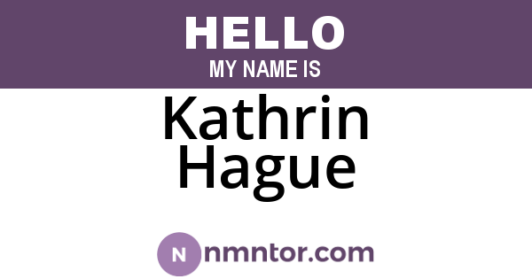 Kathrin Hague