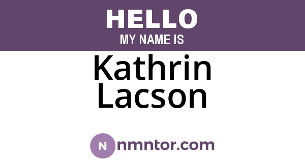 Kathrin Lacson