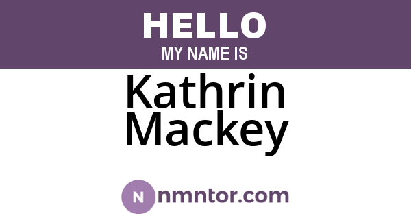 Kathrin Mackey