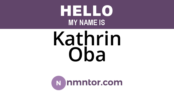 Kathrin Oba