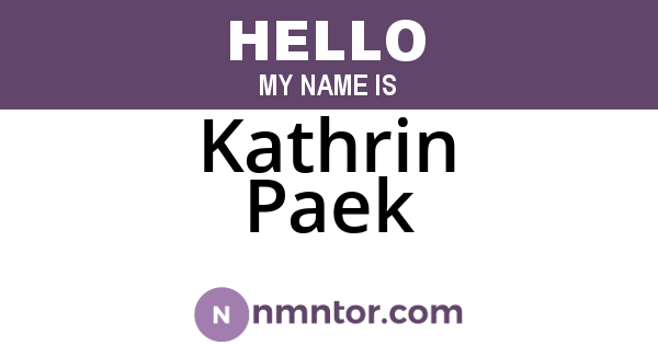 Kathrin Paek