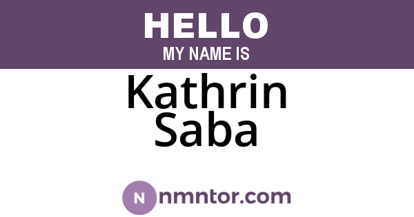 Kathrin Saba