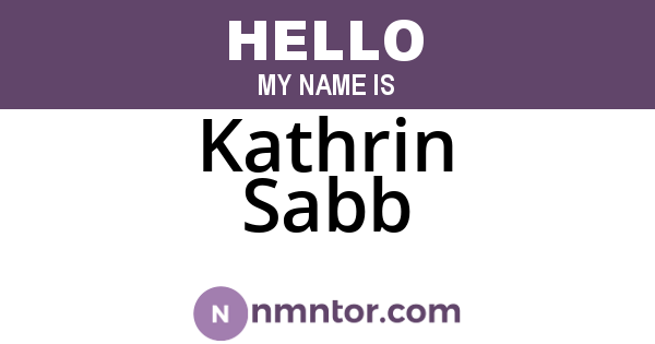 Kathrin Sabb