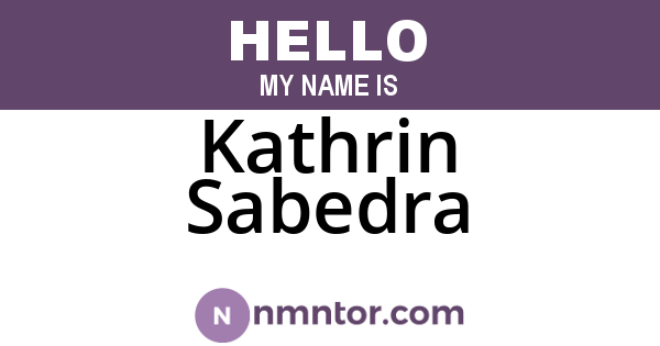 Kathrin Sabedra