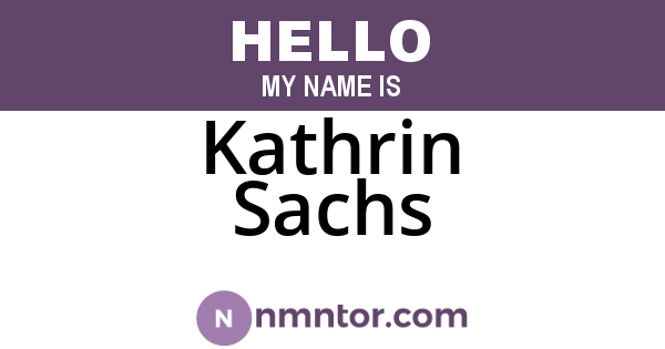 Kathrin Sachs