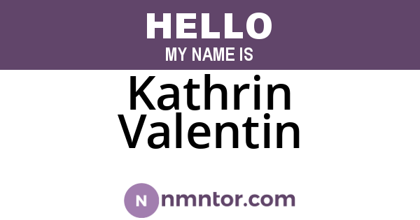 Kathrin Valentin