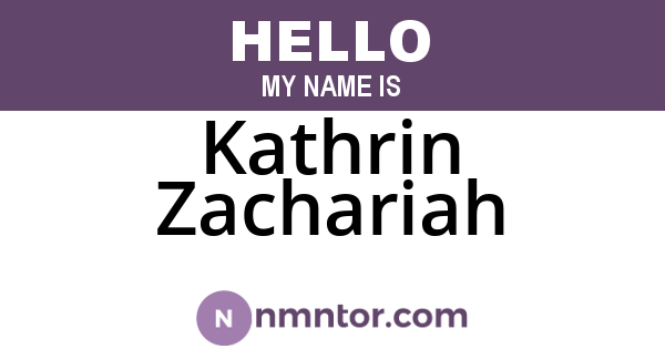 Kathrin Zachariah