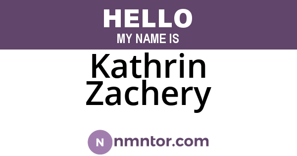Kathrin Zachery