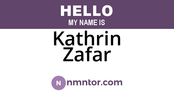 Kathrin Zafar