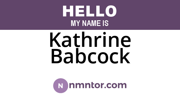 Kathrine Babcock