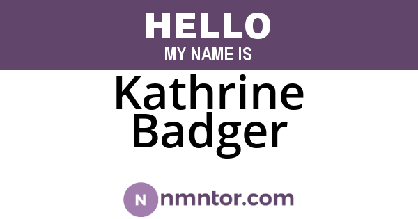 Kathrine Badger
