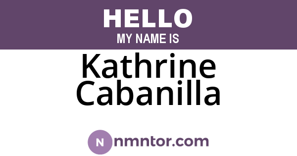 Kathrine Cabanilla