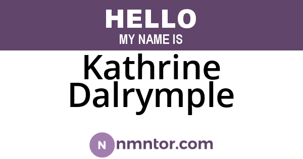 Kathrine Dalrymple