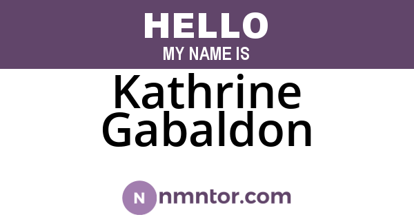 Kathrine Gabaldon