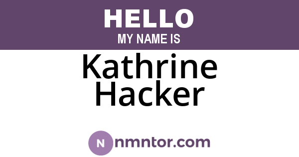 Kathrine Hacker