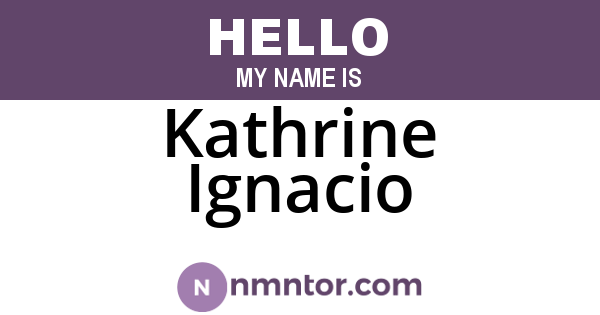 Kathrine Ignacio