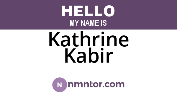 Kathrine Kabir