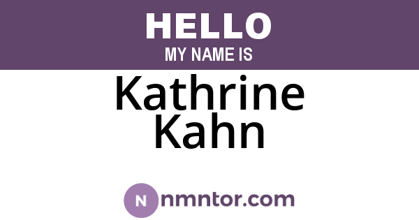 Kathrine Kahn