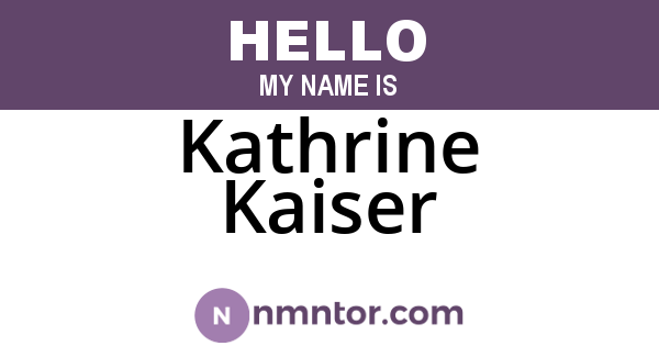 Kathrine Kaiser
