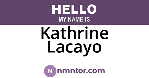Kathrine Lacayo