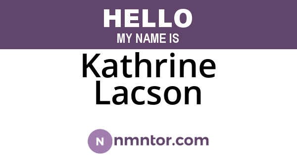 Kathrine Lacson