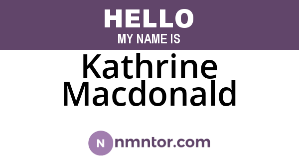 Kathrine Macdonald