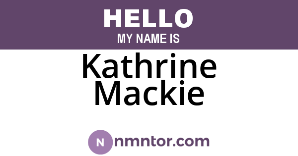 Kathrine Mackie