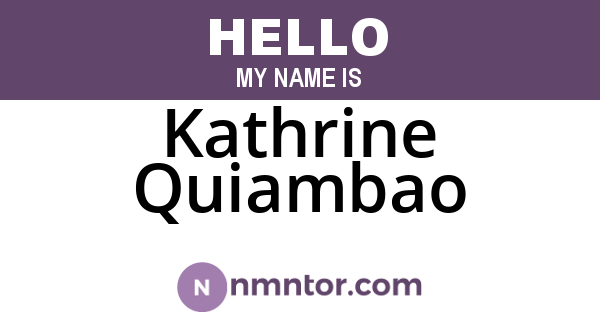 Kathrine Quiambao