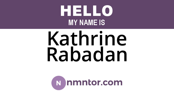 Kathrine Rabadan