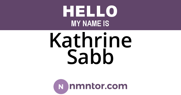 Kathrine Sabb