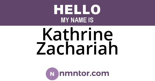 Kathrine Zachariah