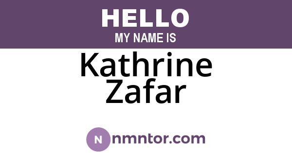 Kathrine Zafar