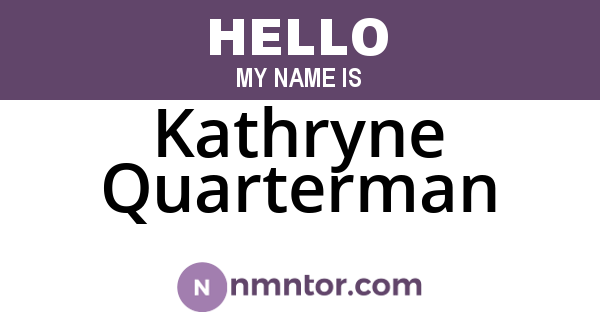 Kathryne Quarterman