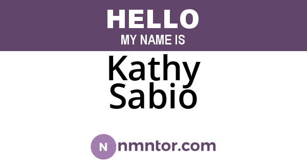Kathy Sabio