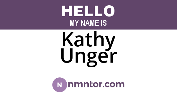 Kathy Unger