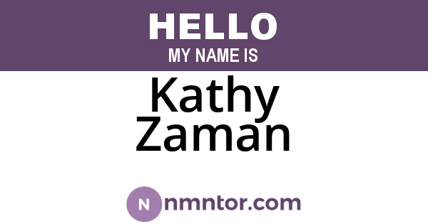 Kathy Zaman